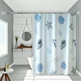 thumbnail image 1 of Uuiauoio Waterproof Shower Curtain with Theme, Plastic Bathroom Curtain Set for Shower Tub Enclosure, Mold Resistant Hanging Curtain with Hooks, Colorful Seashell Fish Pattern Decor, 1 of 7