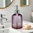 thumbnail image 1 of Uuiauoio Wave Pattern Glass Soap Dispenser with Press Pump, Colored Refillable Liquid Soap Bottle for Shampoo and Shower Gel, 350ml Empty Dispenser for Bathroom and Kitchen Organization, 1 of 6