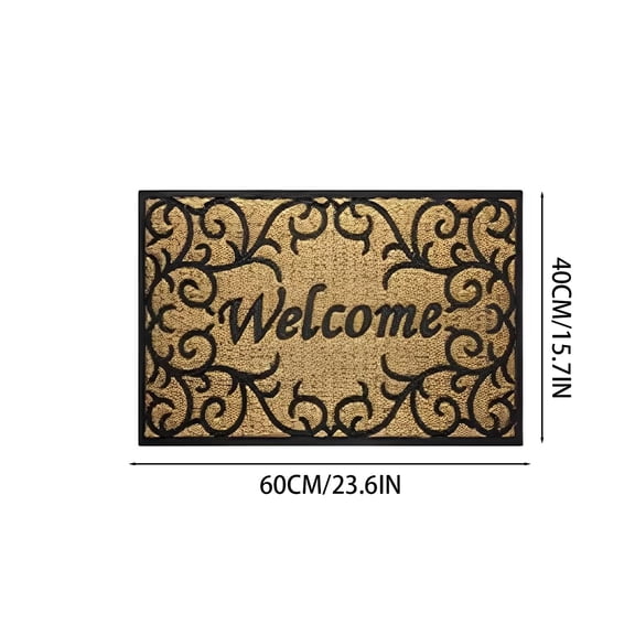Uuiauoio Welcome Door Mat Outside Entrance, Heavy Duty Trap Dirt and Moisture Easy Clean Low Profile Patio Porch Indoor Outdoor Front Doormat for Entry