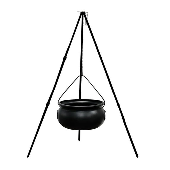 Uuiauoio Witch Cauldron Halloween Decor with LED Lights Outdoor Hanging Tripod Stand Spooky Party Yard Porch Decoration for Home Garden Scary