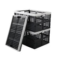 thumbnail image 1 of Uumitty 3-Pack 40 L Large Folding Basket, Plastic Collapsible Storage Crate, Black, 1 of 7