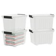 thumbnail image 1 of Uumitty 4-Pack 35 Quart Plastic Storage Bin with Secure Lid and Latching Buckles, Stackable Wheeled Container Box, 1 of 6