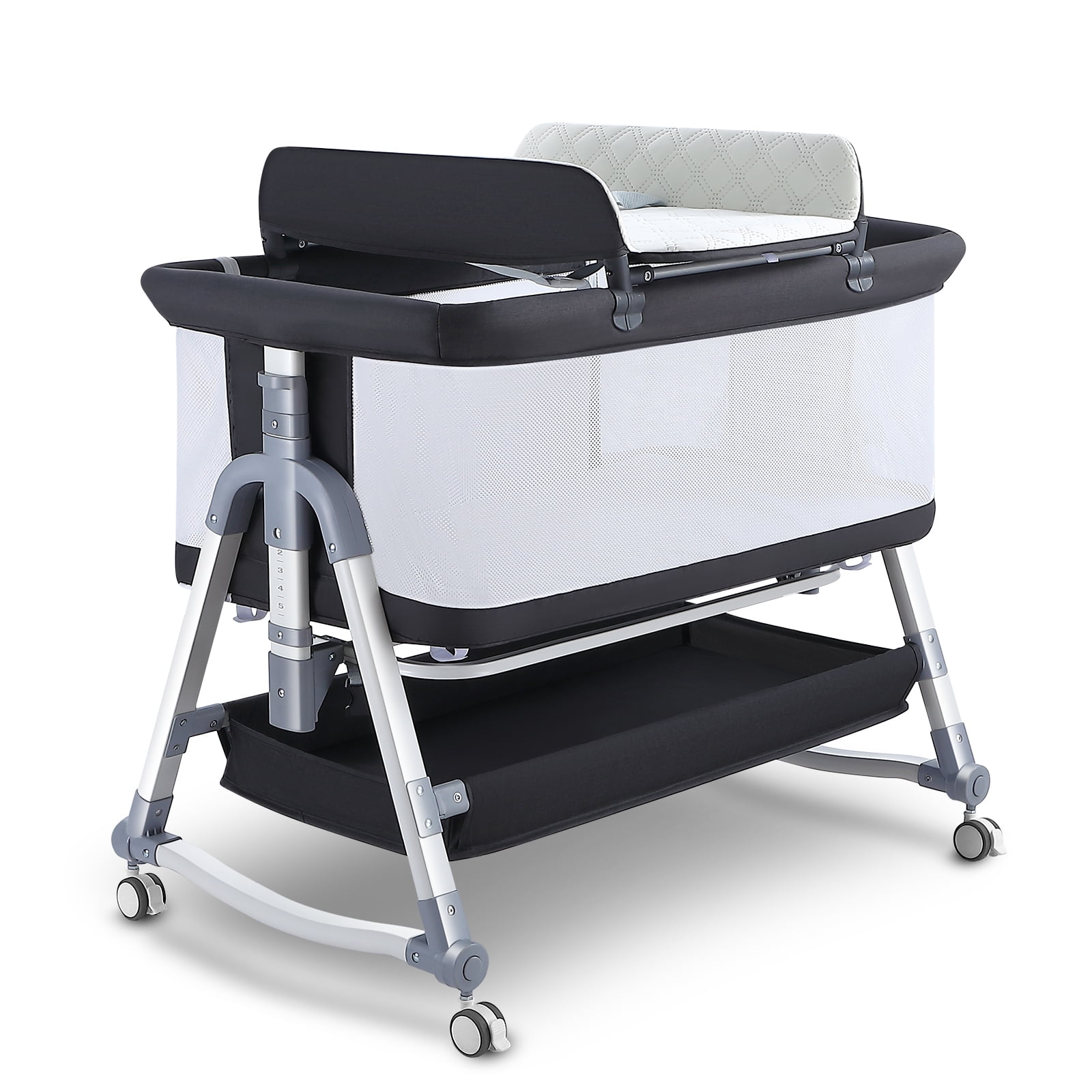 Uuoeebb Bedside Travel Baby Bed with Wheels Portable Baby for Babies