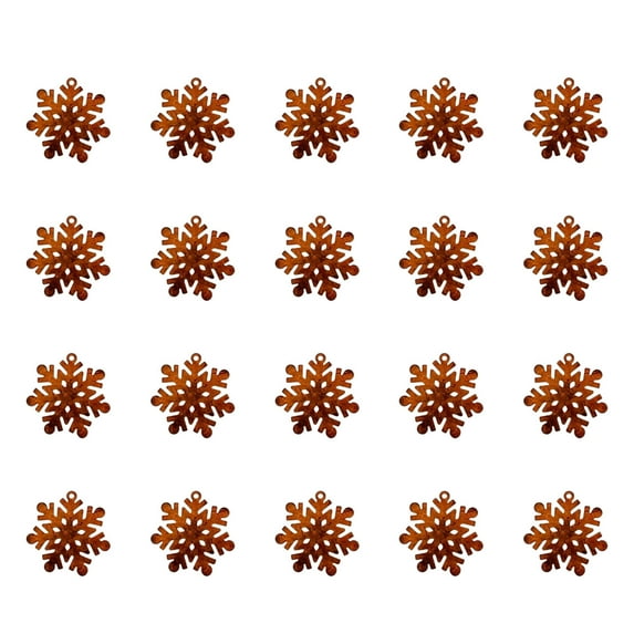 Uuowzo 20pcs Snowflake Metal Ornaments for Christmas Trees Christmas Ornaments, Bronzer