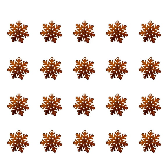 Uuowzo 20pcs Snowflake Metal Ornaments for Christmas Trees Christmas Ornaments, Bronzer