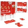 thumbnail image 1 of Uuowzo 4-Piece Christmas Shower Curtain Set,Winter Xmas Interesting Snowman Christmas Shower Curtain Set with Rugs,Waterproof Fabric Bathroom Home Decor Sets, 1 of 4