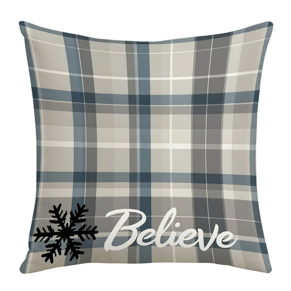 Uuowzo 45x45cm Blue Christmas Pillow Cover Cute Snowman Super Soft Printed Home Sofa Holiday Decoration Pillow Cover Christmas Decorations, Christmas Gifts for Family, D