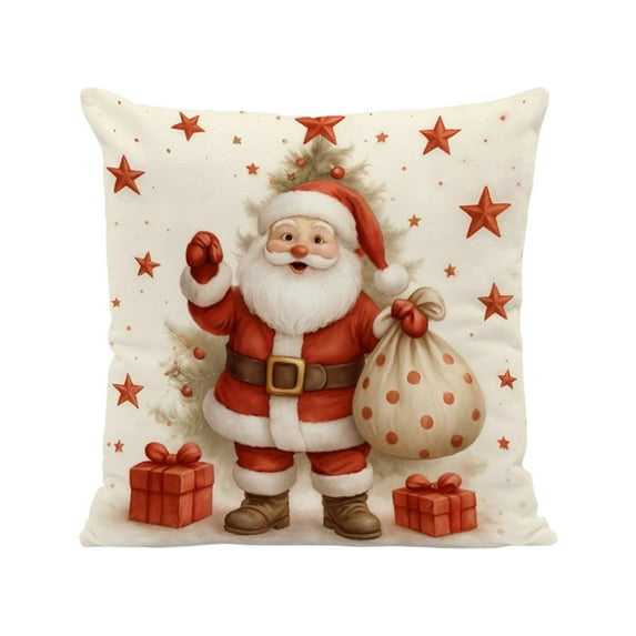 Uuowzo 45x45cmChristmas Pillow Set Cushion Set for Living Room Sofa Decoration Excluding Pillow Core Indoor Outdoor Christmas Decorations, C