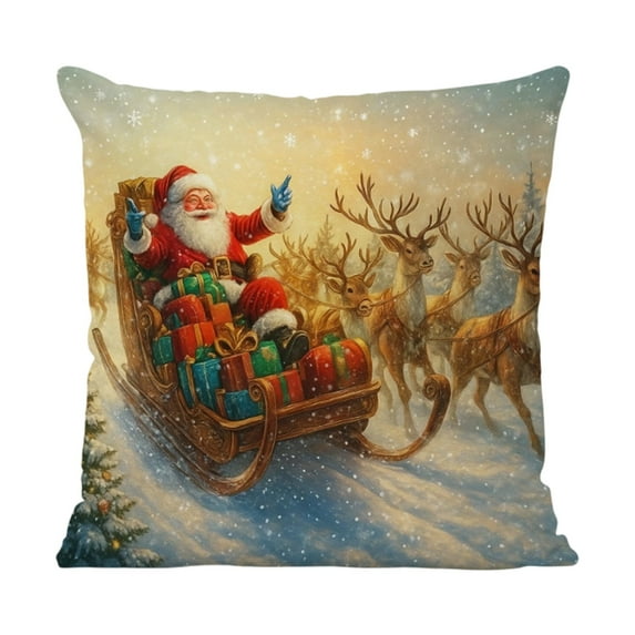 Uuowzo 45x45cmChristmas Pillow Set Cushion Set for Living Room Sofa Decoration Excluding Pillow Core Indoor Outdoor Christmas Decorations, E