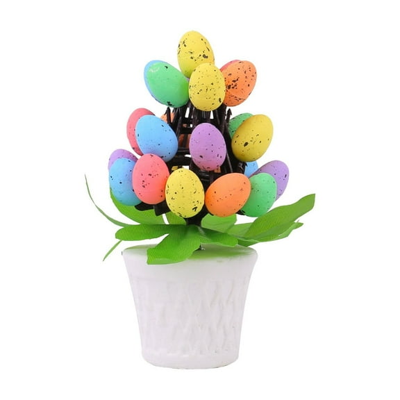 Uuowzo Artificial Easter Eggs Potted Easter Decor Foam Easter Eggs Pot Easter Eggs Bonsai for Indoor Indoor Outdoor Easter Decorations for Yard Garden, Black