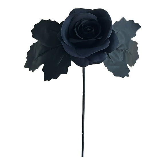 Uuowzo Artificial Flowers Black Roses, Fake Silk Flower Long Stem Artificial Black Rose for Halloween Home Wedding Party Decorations,11.81x2.36x2.36 Inch