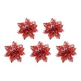 thumbnail image 1 of Uuowzo Artificial Poinsettias Christmas Glitter Flowers with Clips Xmas Tree Flower Ornament Poinsettias Decor Christmas Tree Decoration Accessories Christmas Decorative Flowers, 1 of 6