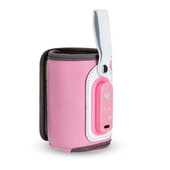 Uuowzo Baby Soaking Milk Out Portable Milk Warmer Heating Milk Bottle Thermostat Milk Bottle Insulator Household Goods Used in Winter, Pink