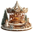 thumbnail image 1 of Uuowzo Christmas Acrylic Decor 2D Themed Carousel and Castle Ornaments for Festive Home Display Indoor Outdoor Christmas Decorations, E, 1 of 4