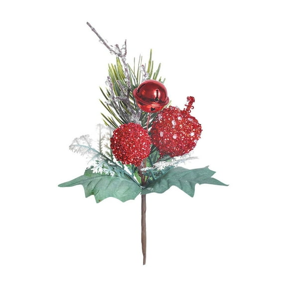 Uuowzo Christmas Picks Artificial Red Berry Stems Fake Holly Berries for Xmas Tree Ornaments DIY Wreath Vase Fireplace Decor Christmas Decoration Scene