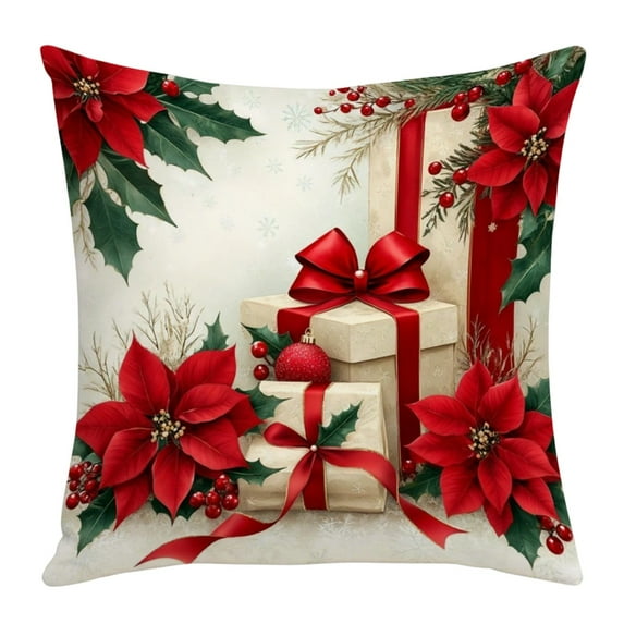 Uuowzo Christmas Pillow Set Red Combination Holiday Decoration Home Sofa Pillow Bedhead Cushion Christmas Decorations, Christmas Gifts for Family, D