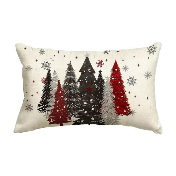 Uuowzo Christmas Red and Christmas Tree Lumbar Pillow Cover Holiday Decoration Indoor Christmas Decorations, Christmas Gifts for Family, Multicolor