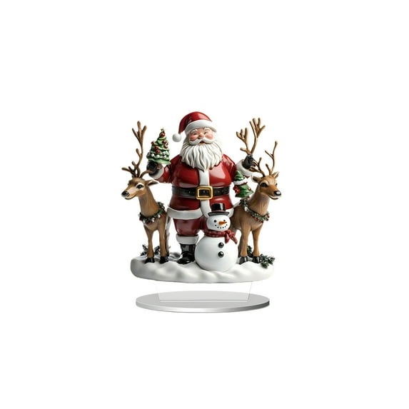 Uuowzo Christmas Series Scene Crystal Ball Ornaments Desktop Decoration 2D Acrylic Crafts Ornaments Suitable For Christmas Decoration Christmas Decorations, Christmas Gifts for Family, E