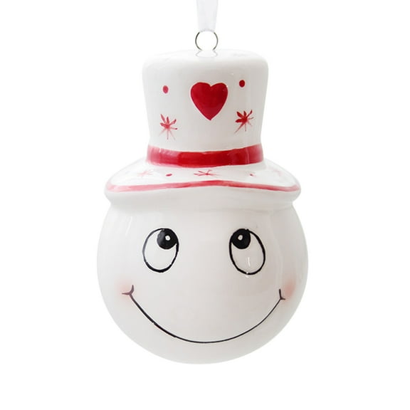 Uuowzo Christmas Snowman Ceramic Ornaments Home Desktop Table Christmas Scene Decoration Props Indoor Outdoor Christmas Decorations, B