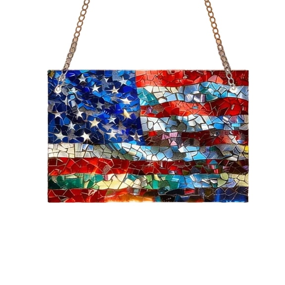 Uuowzo The Color of The Independence Day Flag Can Be Translucent and Reflective Daylighting Device Lawn Independence Day Flags Patriotic Decor, Multicolor