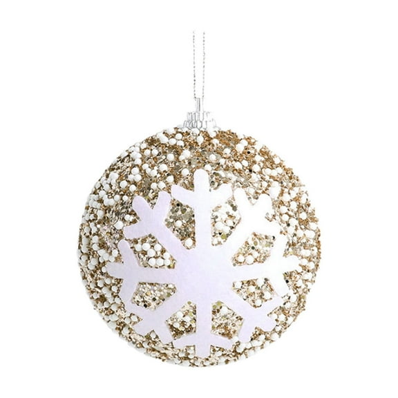 Uuowzo Decorative Ornaments Snowflake Colored Christmas Balls Christmas Decorations High End Hanging Balls Layout Christmas Ornaments Indoor Outdoor Christmas Decorations, Gold