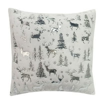 Uuowzo Furry Fashions Christmas Pillowcase 17.71x17.71in Used for ChristmasDecoration Winter Holiday Decoration Pillow Cover Suitable for Home Sofas Christmas Ornaments, Silver