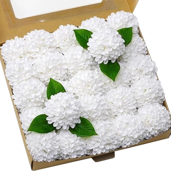 Uuowzo Imitation Foam Hydrangea Flower with 25 Flowers Wedding Decoration Valentine's Day Gift Valentine's Day Gift Self-love Gifts, White