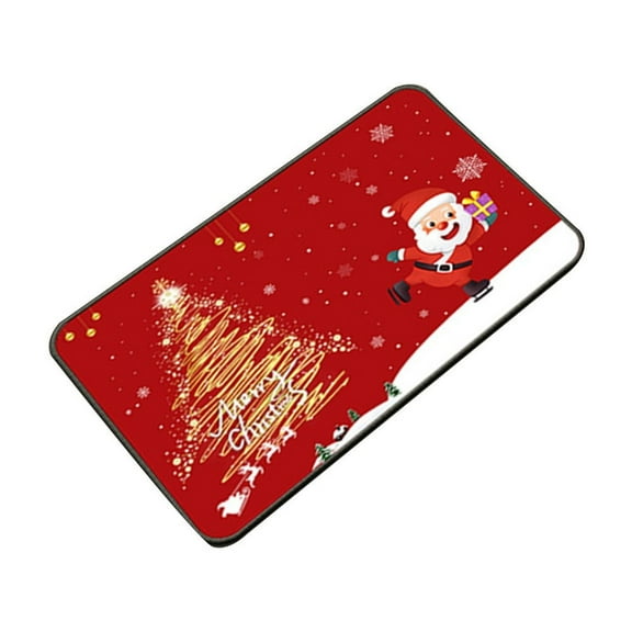 Uuowzo Kitchen Floor Mat Christmas Decorative Mat Absorbent Oil Absorbent Floor Mat Foot Mat Entry Door Mat Indoor Outdoor Christmas Decorations, Red