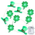 thumbnail image 1 of Uuowzo St Patricks Day LED Light String Four Leaf Clovers and Hat Shapes Battery Operated Copper Wire for Indoor Outdoor Holiday Decor, 1 of 6