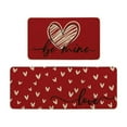 thumbnail image 1 of Uuowzo Valentine's Day Kitchen Floor Mats Two Piece Set Home Bedroom Carpet Door Mat Entrance Bathroom Door Fouling Mat Entrance Door Mat for Valentine'S Day Home Setting, A, 1 of 6
