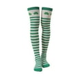 thumbnail image 1 of Uuowzo Women's Long Striped Socks over Knee Thigh High Stockings for Christmas St. Patrick's Day Mardi Gras Socks Green Trefoil Stockings, 1 of 6
