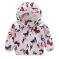 thumbnail image 1 of Uuszgmr Baby Boys Girl Coats Toddler Sunscreen Jackets Cute Colorful Printing Cartoon Hooded Outerwear Zipper Coats Pink,Size:18-24 Months, 1 of 2