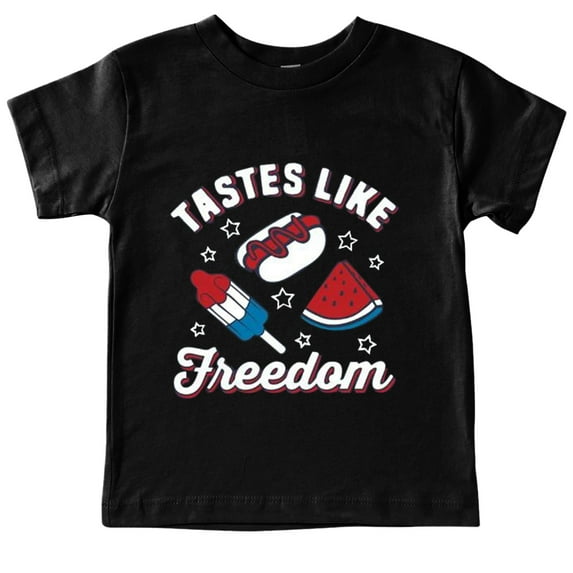 Uuszgmr Baby Boys Girl Sweatshirt Solid Color Round Neck Independence Day Yastes Like Freedom Humorous Cartoon Print T Shirt For Children Comfortable Wear 6-8 Years Black
