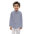 thumbnail image 1 of ZHUASHUM Baby Easter T Shirts For Boys Girls Long Sleeve Round Neck Striped Button Down Casual Long Sleeve Round Necks Dress Shirts Grey 3-4 Years, 1 of 4