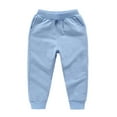 thumbnail image 1 of ZHUASHUM Baby Pants For Boys Girls Kids Toddler Girls Winter Bow Solid Color Trousers Loose Warm Pants Light Blue,Size:12-18 Months, 1 of 3