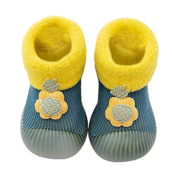 Uuszgmr Baby Shoes For Boys Girls Baby Home Slippers Cartoon Warm House Slippers For Lined Winter Indoor Shoes Green.Size:18-24 Months