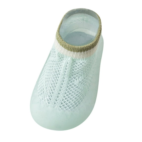 Uuszgmr Baby Sock For Boys Girls Sole Shoes Soft Toddler Slipper Socks Anklet Summer Solid Rubber Breathable Kids Socks Green,Size:31-36 Months
