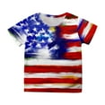 thumbnail image 1 of Uuszgmr Boys Girls Sweatshirt Cute Summer Toddler Short Sleeve 4Th Of July Prints Independence Day Tops Clothes Essential For Daily Wear 8-9 Years Sky Blue, 1 of 4