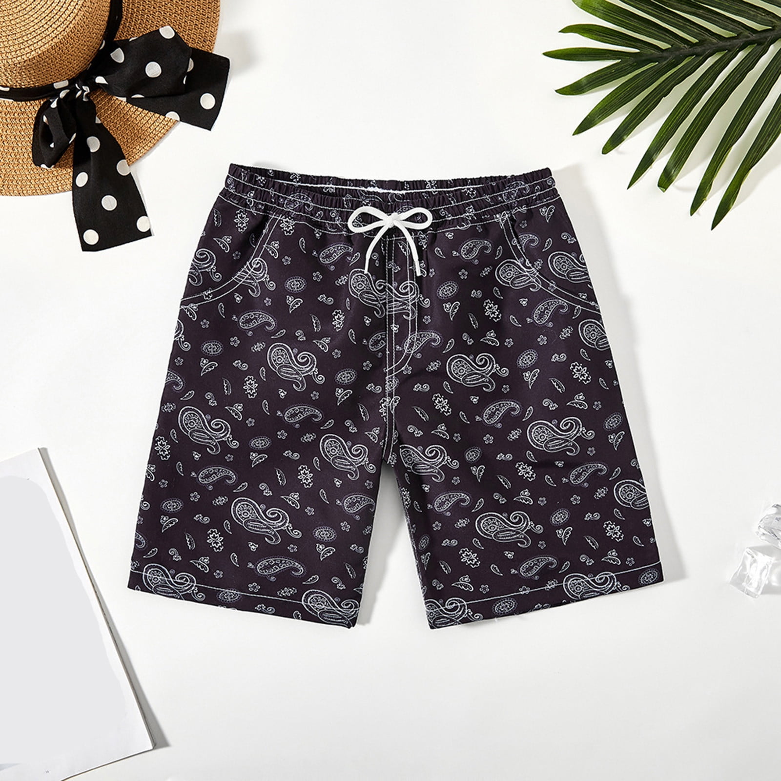 ZHUASHUM Boys Swimming Trunks 9-10 Years Child Comfortable Summer Knee ...