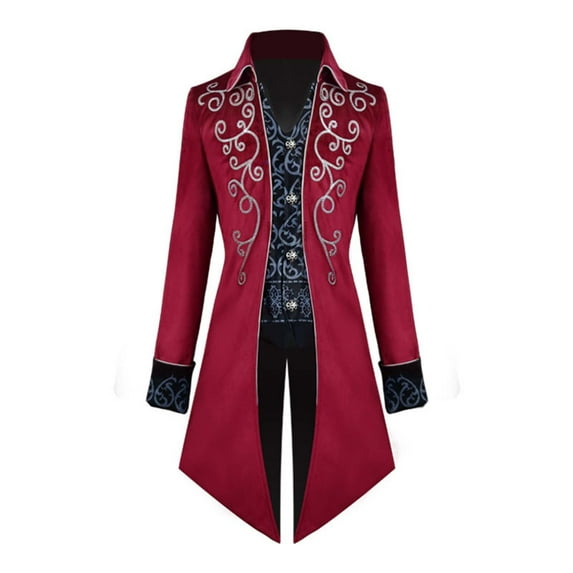 Uuszgmr Coats For Mans Male Steampunk Jacket Vintage Tailcoat Gothic Frock Coat