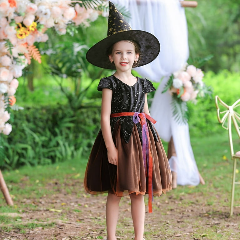 Zhuashum Uuszgmr Cute Baby Dress for Girls Solid Color Pageant Dress Party Child Sleeveless V Neck Gown Princess Dress Hat Set Size 2 3 Years Orange