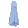 thumbnail image 1 of Uuszgmr Cute Girl Dress Halter Neck Solid Color Sleeveless Elegant Floral A Line Chiffon Long Party Dress Bu1,Size:12-14 Years, 1 of 6