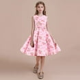 thumbnail image 1 of Uuszgmr Cute Girl Dress Solid Color Floral Children Princess Clothes Outfits Party Sleeveless Gown Dress Dots Prints Dresses Pink,Size:11-12 Years, 1 of 4