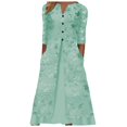 thumbnail image 1 of Uuszgmr Dresses For Women 2024 Short Sleeve Fashion Pocket Button V Neck Mid Sleeve Long Dress Sweet Clothes Mint Green,Xl, 1 of 5