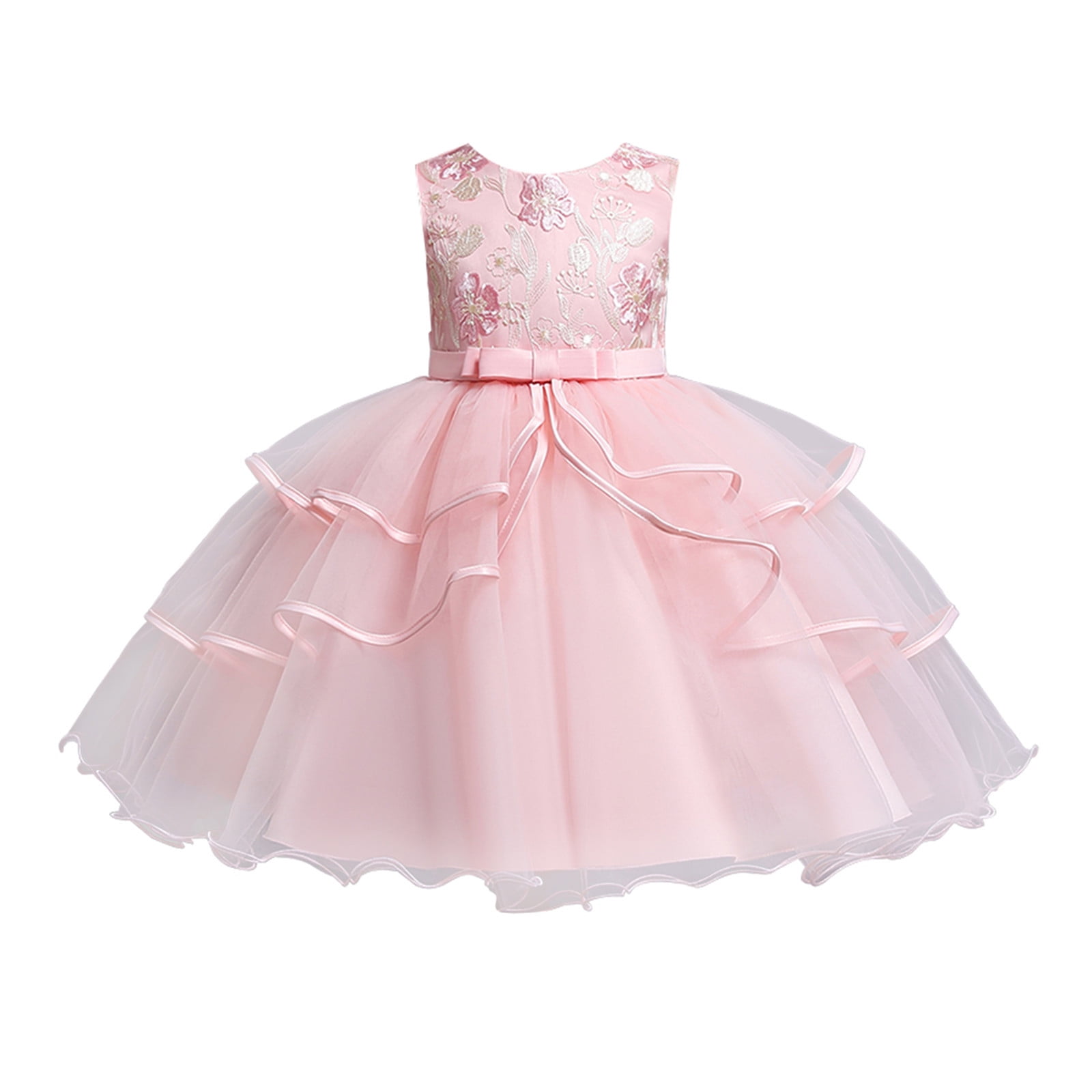 Uuszgmr Flower Girl Dress Sleeveless Toddler Clothes Gown Party ...