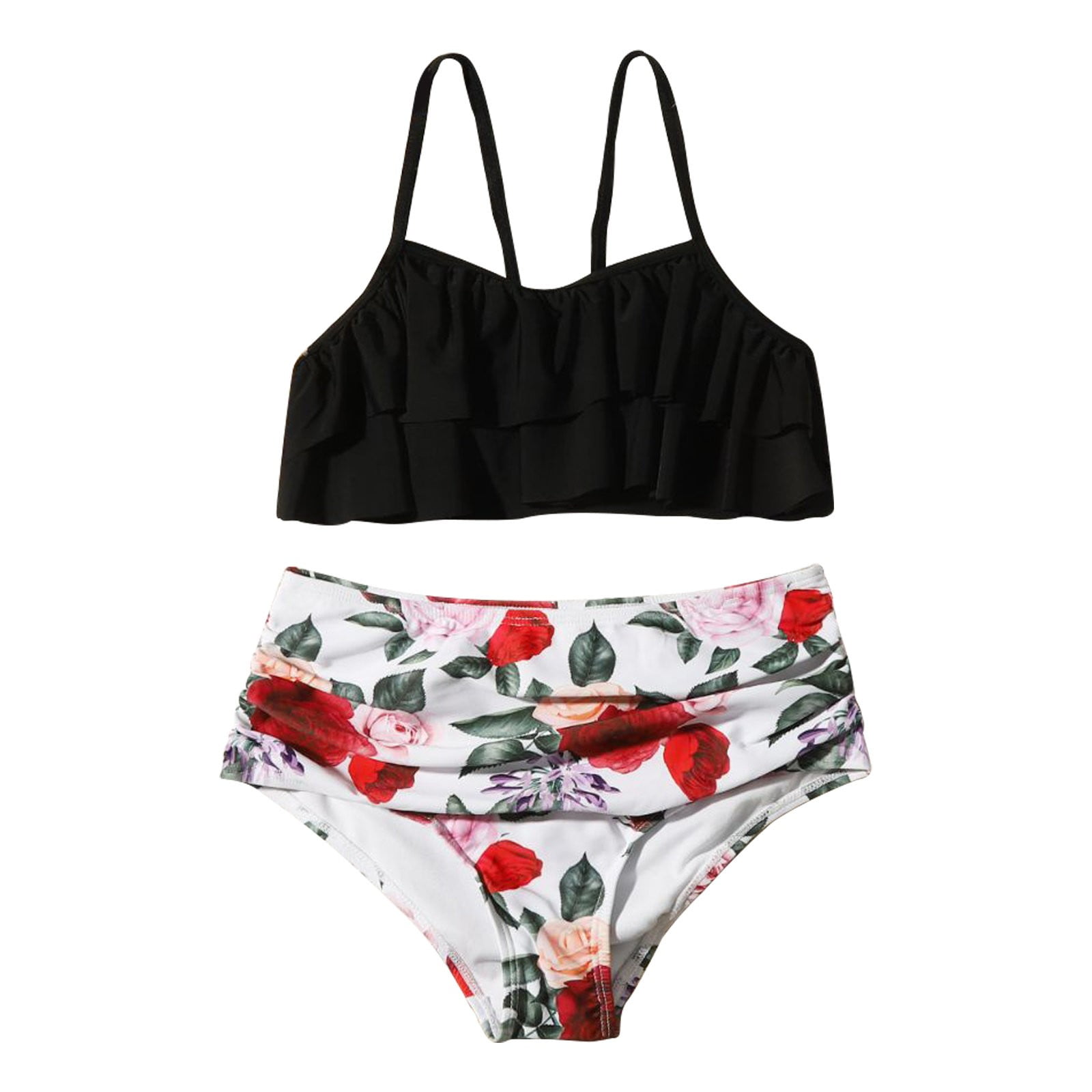 Uuszgmr Girls Swimsuits Two Piece Tankini Bathing Suits Summer Beach ...
