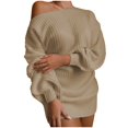 thumbnail image 1 of Uuszgmr Holiday Dresses For Women Female'S Sweater Long Sleeve Off The Shoulder Casual Solid Color Knitted Holiday Winter Loose Pullover Jumper Tops Size:One- Size, 1 of 7