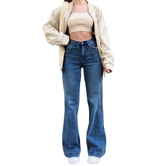 Uuszgmr Jeans For Women Bell Bottom Women Jeans High Waisted Flare Women Jeans Stretchy Bell Bottoms Pants