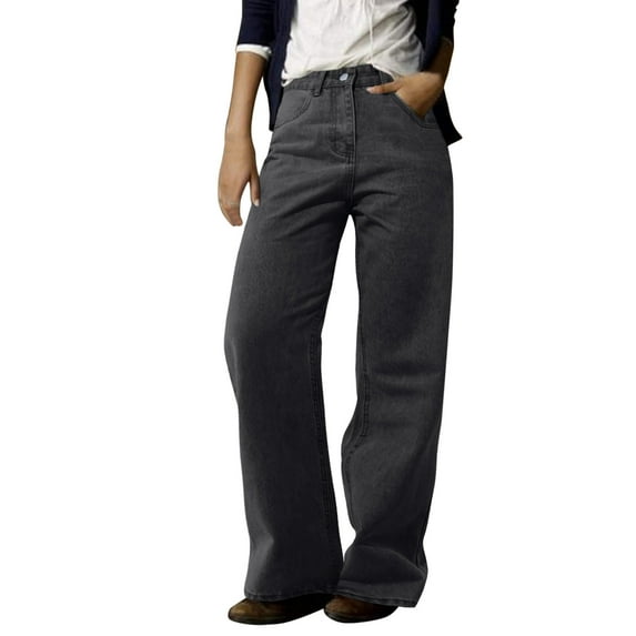 Uuszgmr Jeans For Women Women Vintage Fashion Pants Jeans Casual Straight Leg Wide Leg Jeans