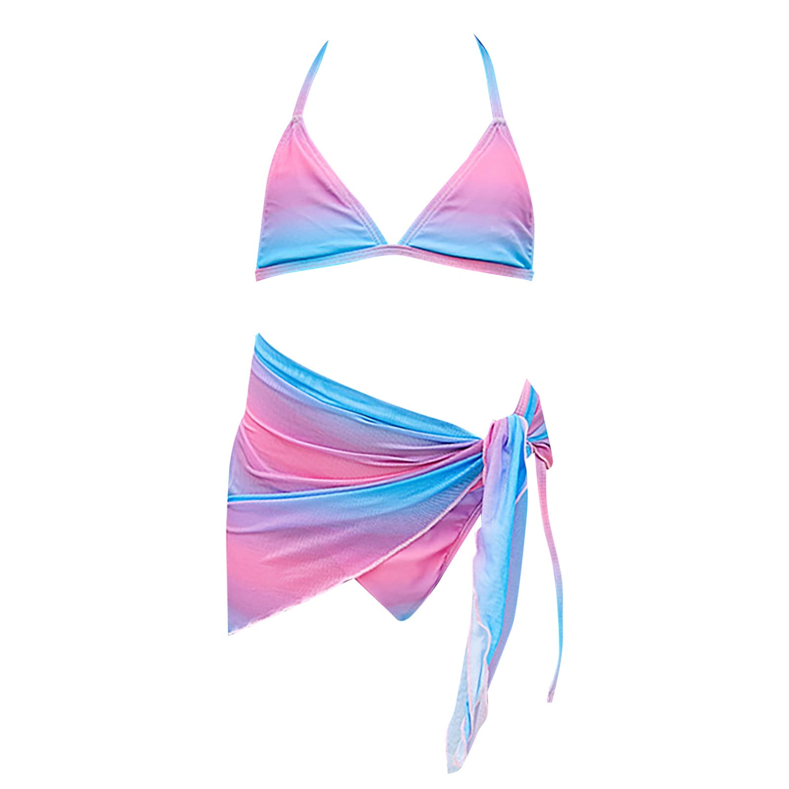Uuszgmr Kid Swimwear For Girls Colorful Three Pieces Rainbow